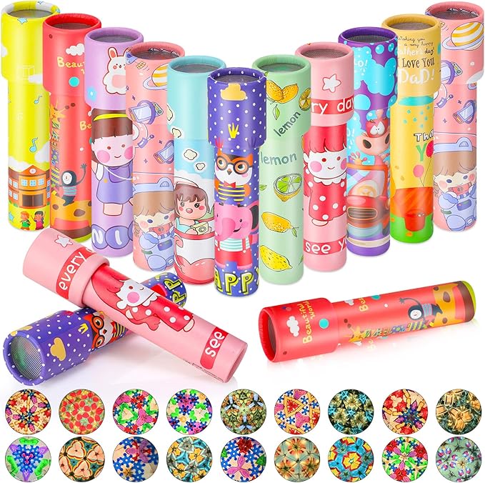 15 Pcs Classic Kaleidoscopes Kids Birthday Party Favor Old Fashioned Vintage Educational Toys Stocking Stuffers Goodie Bag Fillers for Classroom School Return Gifts Carnival Prizes (Adorable)