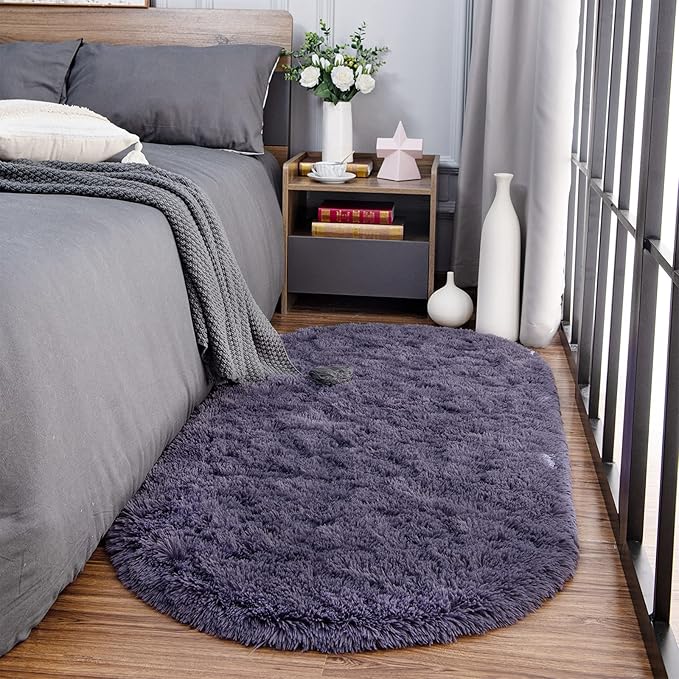 Noahas Ultra Soft Fluffy Bedroom Rugs Kids Room Carpet Modern Shaggy Area Rugs Home Decor 2.6' X 5.3', Taro Purple