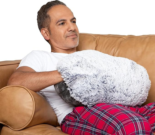 HUGIMALS The Hug Pillow | 10 lb Weighted Heavy Round Sensory Pillow with Cozy Hand Pocket for Self-Care, Comfort, Relaxation, Sleep - Thoughtful Gift for Adults, Dads, Teens, Boys