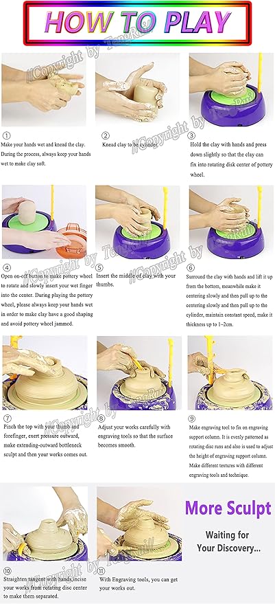 4-Pack Clay Argil Set for Pottery Wheel PW01P Kid DIY Toy 1600G Big Capacity