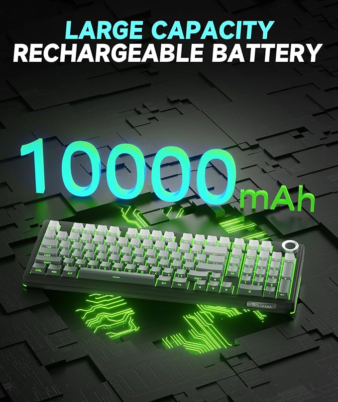 SOLAKAKA KI99 Pro 96% Wireless Mechanical Keyboard, RGB Gaming Keyboard, Hot-Swappable Pre-Lubed Switches, Gasket Structure Creamy Keyboards (Gradient-Black, Non-Silent Version)