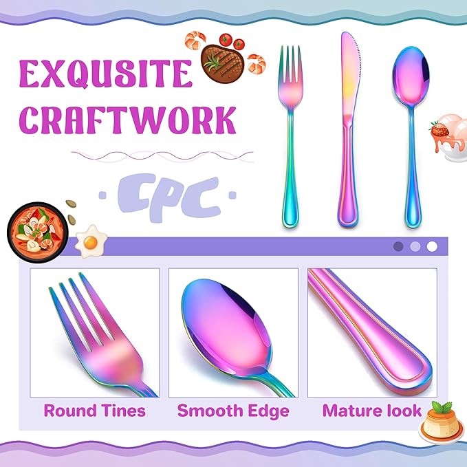 HaWare 12-Piece Kids Silverware, Stainless Steel Toddler Utensils Flatware Set, Preschooler Eating Utensils Includes 4 Spoons 4 Forks 4 Knives, Metal Children Cutlery for Home School, Mirror Finished