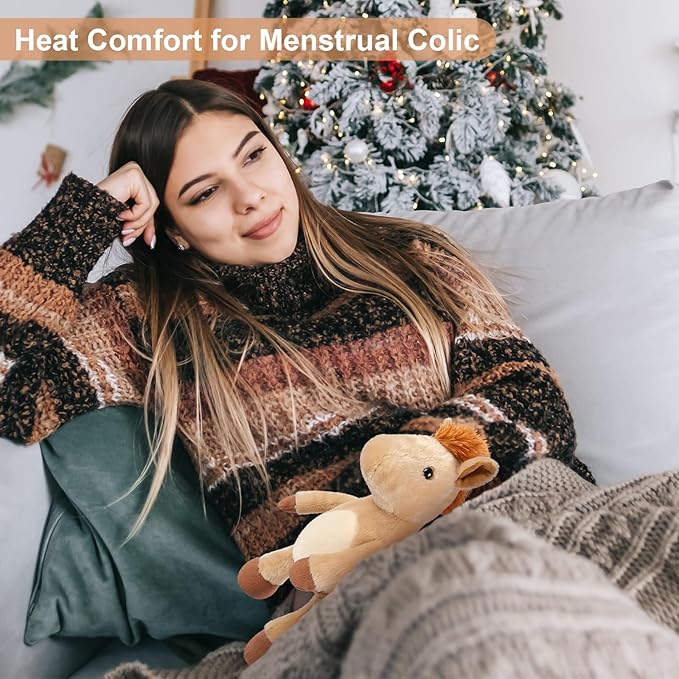 Heatable & Coolable Horses Stuffed Animals, Microwave Heating Pad, Horses Plush for Companion, Cute Plushies Horse Lavender Stuff, Horse Toys Gifts