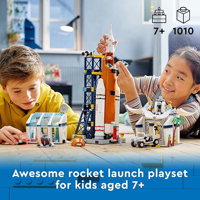 LEGO City Rocket Launch Center Building Toy Set 60351, NASA-Inspired Space Toy with Rocket, Launch Tower, Observatory, and Mission Control, Pretend Play Space Toy for Kids Boys Girls Age 7+ Years Old