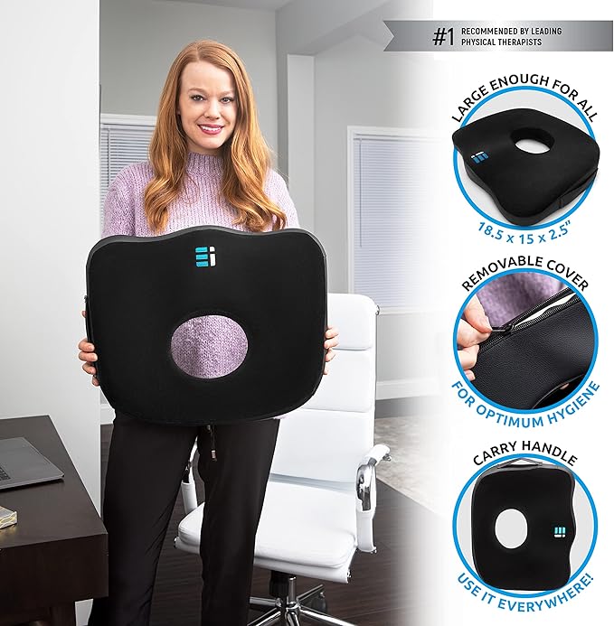 Premium Large Donut Pillow for Tailbone Pain Relief, Hemorrhoid Pillow for Sitting, Coccyx Support, Postpartum Recovery, Pressure Sores, Post Surgery and Sciatica, Donut Seat Cushion Butt Pillows