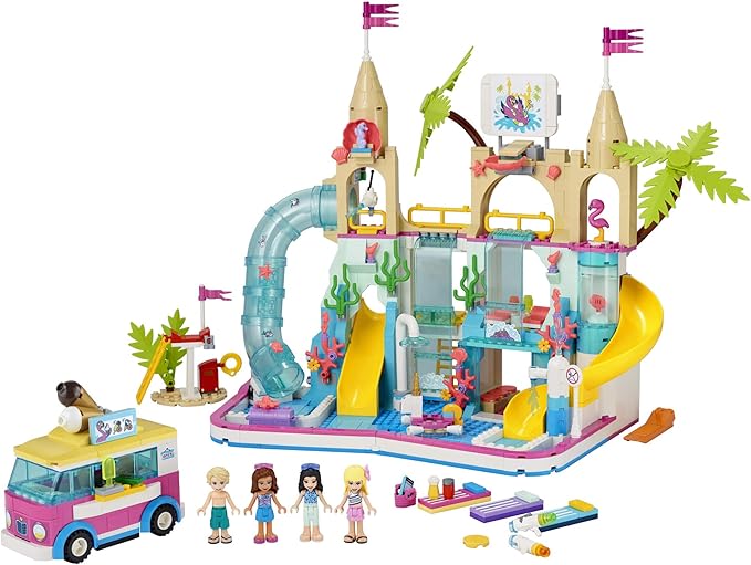 LEGO Friends Summer Fun Water Park 41430 Set Featuring Friends Stephanie, Emma, Olivia and Mason Buildable Mini-Doll Figures, Perfect Set for Creative Play (1,001 Pieces)