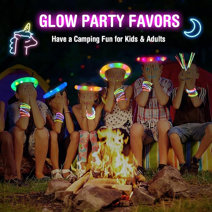 168Pcs LED Glow Sticks Pop Tubes Pack - Valentines Day Light up Party Favors for Kids 4-8 8-12, Toddlers Goodie Gift Bag Stuffer Fillers, Neon Party Decorations Toys Gifts for Birthday Halloween Dance