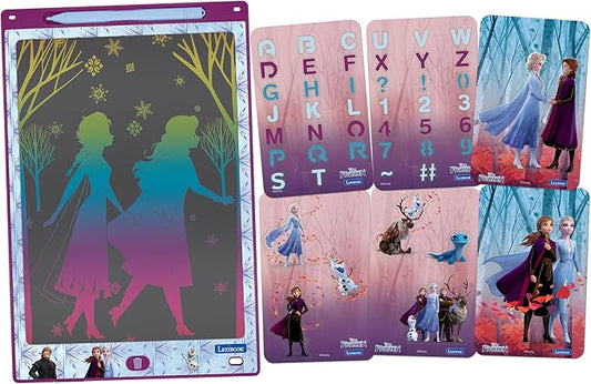 Lexibook, Frozen Magic Slate, Art and Craft Toy for Girls and Boys, A4 Size with Multicolored Drawings, Purple/Blue, CRT10FZ