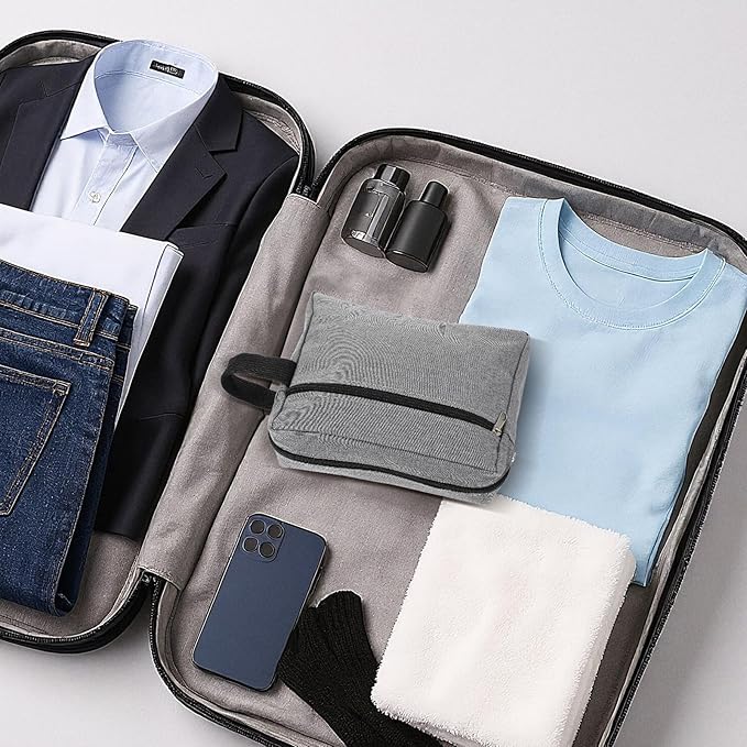 HaiFafafaing 8 Pcs Travel Toiletry Bag for Men, Waterproof Portable Cosmetic Grooming Storage Shaving Bag Pouch, Mens Hanging Toiletry Travel Bags Bulk Groomsmen Gifts for Wedding Day