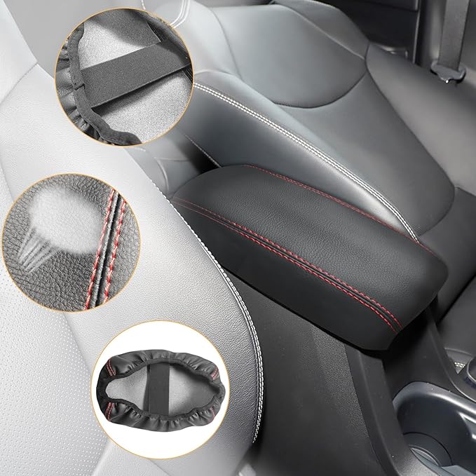 SUNBREATH Compatible with Center Console Armrest Cover for Toyota Corolla 2020 2021 2022 2023 2024 Leather Arm Rest Storage Box Lids Cushion Protector Pad