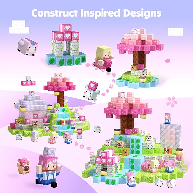 GobiDex Magnetic Blocks Kid Building Toys for 3+ Years Old Girls, STEM Sensory Gifts for Princess, Kids Magnets Build MagWonder World Game for Toddler