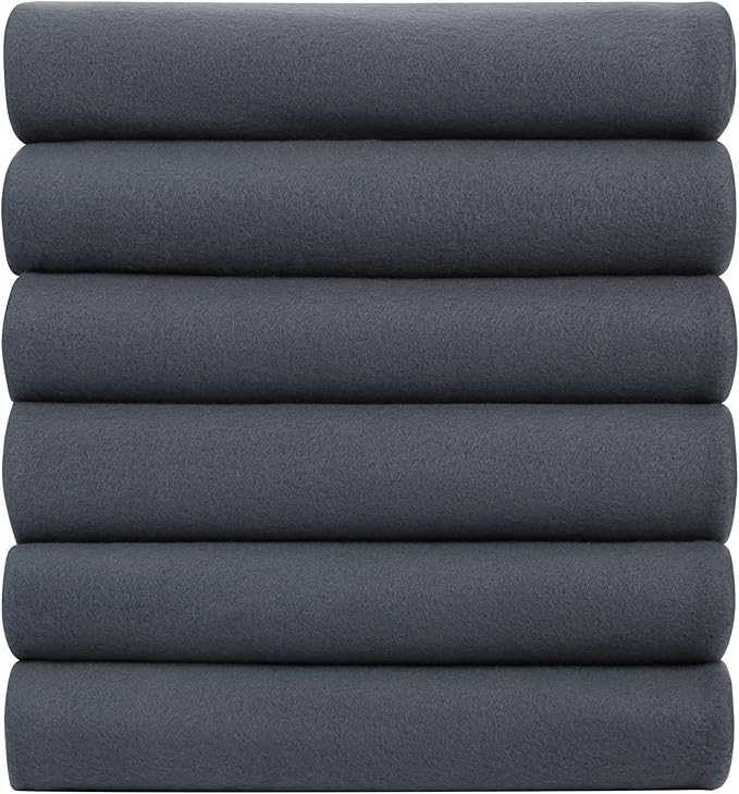 Special SG Glory Fleece Throw Blankets Bulk Fleece Blankets Solid Wholesale Lightweight Warm Soft for Pet Bed Sofa Couch Office Wedding Gifts Travel Seasons (Mineral Grey,Pack of 6 50x60 Inches)