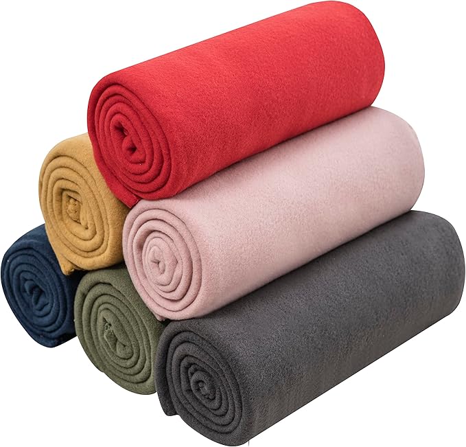 Special SG Glory Fleece Throw Blanket Set Bulk for Travel Kids Outdoor Wedding Pet (Assorted #3, Pack of 6 50x60 Inches)