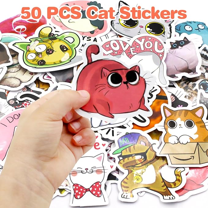 Cat Party Favors for Kids, Cat Themed Birthday Party Supplies with Cat Straw Claw Keychain Slap Bracelet Slap Bracelet Sticker for Girls