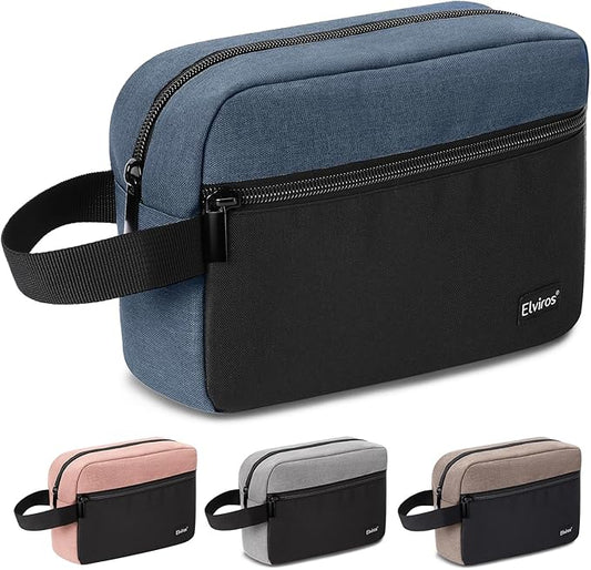 Elviros Travel Toiletry Bag for Men Hanging Toiletries Dopp Kit Small Bathroom Hygiene Tool and Medicine bag for Traveling Essential Shaving Pouch,Gifts for Men(Blue&Black)