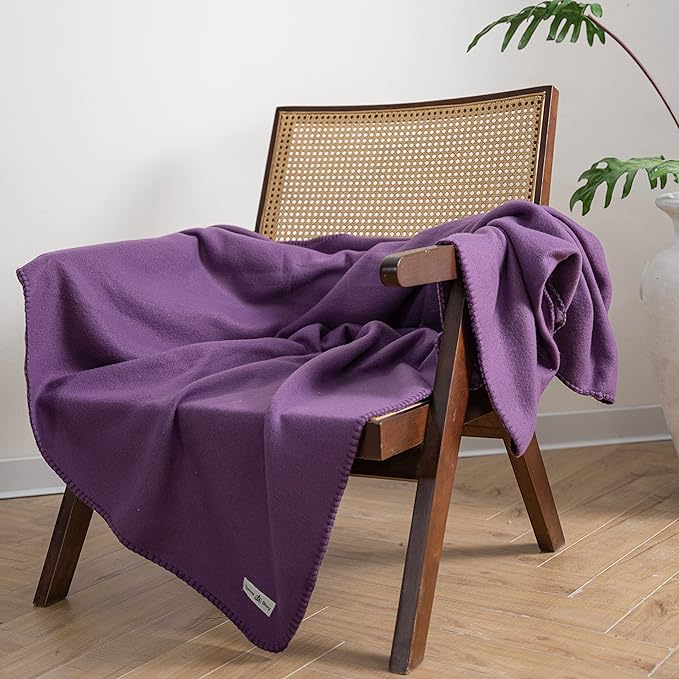 Special SG Glory Fleece Throw Blanket Set Bulk for Travel Kids Outdoor Wedding Pet (Purple, Pack of 6 50x60 Inches)