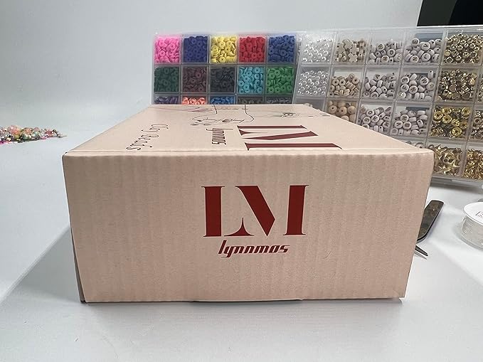 Clay Beads 8000 Pcs 2 Boxes Bracelet Making Kit - 24 Colors Polymer Clay Beads for Bracelet Making Set - Heishi Disc Beads for Jewelry Making kit with Charms and Gift Pack for Girls