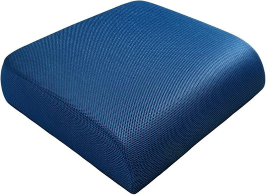 YOUFI Extra Thick Large Seat Cushion -19 X 17.5 X 4 Inch Gel Memory Foam Cushion with Carry Handle Non Slip Bottom - Pain Relief Coccyx Cushion for Wheelchair Office Chair (Blue (1PACK))