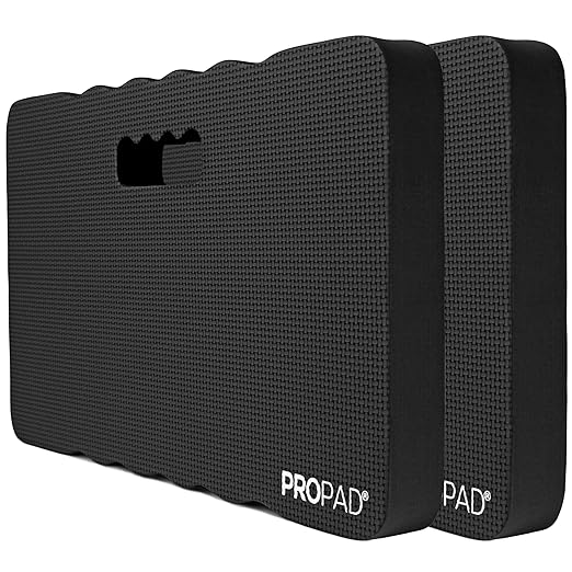 Thick Kneeling Pads, Garden Kneeler for Gardening, Bath Kneeler for Baby Bath, Kneeling Mat for Yoga, Knee Pad for Work, Extra Large (XL) 18 x 11 x 1.5 Inches, Black (Pack of 2)