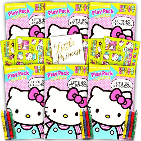 Hello Kitty Ultimate Party Favors Packs -- 6 Sets with Stickers, Coloring Books and Crayons (Party Supplies)