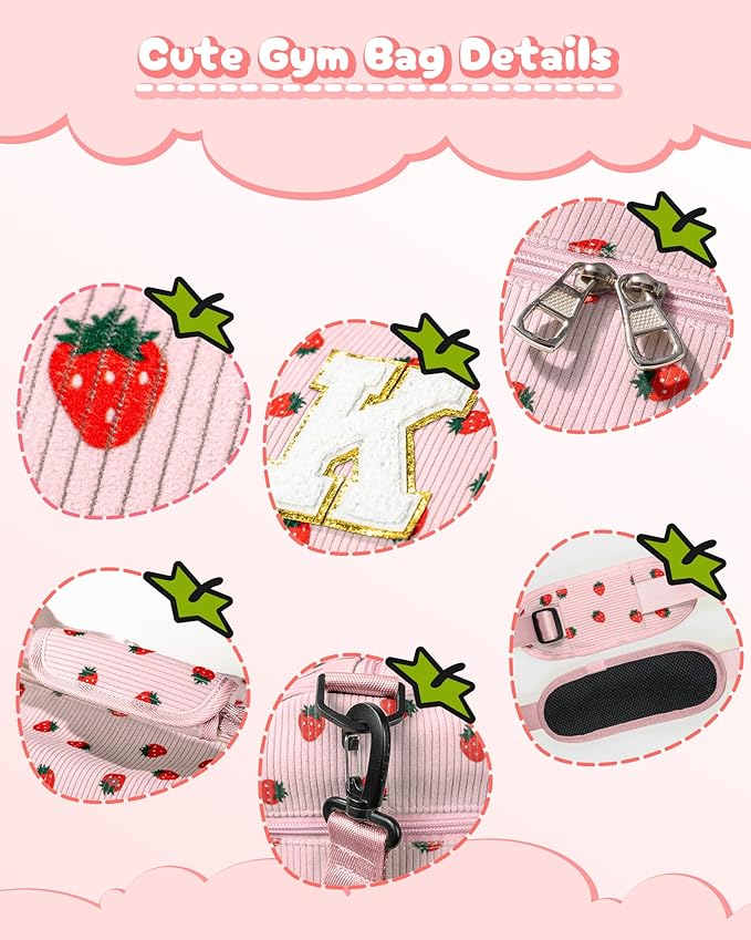 Valentines Gifts-Teen Girl Gifts Trendy Stuff, Girls Gym Bag, Kids Weekend Duffel Bags with Shoe Compartment, Initial Travel Tote with Makeup Bag, Birthday Gift for Grandkids (Letter A)