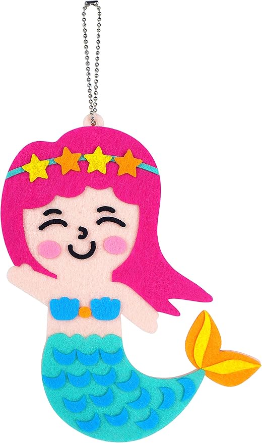 C.S. Kids My Mermaid Sea World 4-in-1 DIY Mega Kit for Kids (10 Arts and Crafts Projects: Sewing Kits for Doll and Keychain, Scratch Art, Diamond Art) Handcraft/Creative Art/DIY