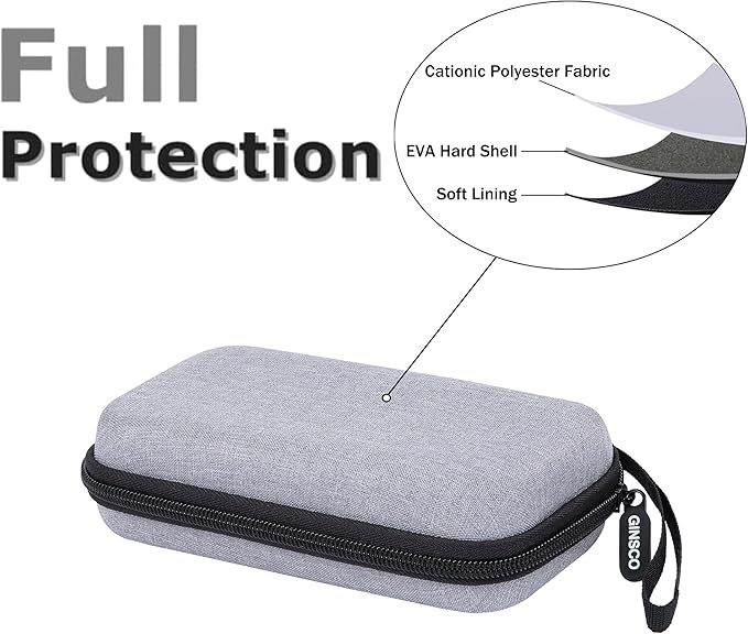 Ginsco Hard Shell Protection Case Electronic Accessories Organizer Pouch for MacBook Air/pro Adapter Chargers Cables Power Bank, for Sandisk Portable SSD Flash Disk SD Card,Compact Travel Tech Case