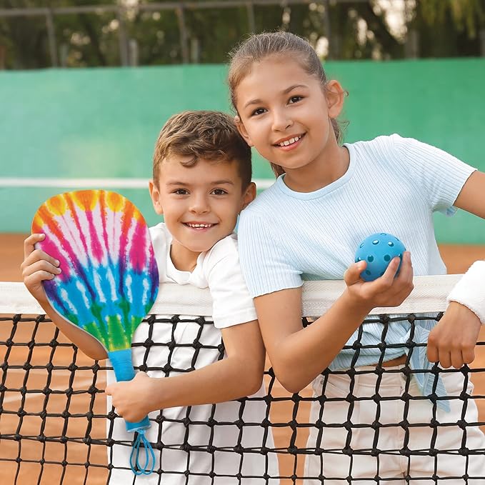 3C4G: Tie Dye 2 Person Pickleball Set - Play Pickleball Anywhere Your Heart Desires, Drawstring Dag Included, Make It Real, Three Cheers For Girls, Tween & Girls, Kids Ages 8+