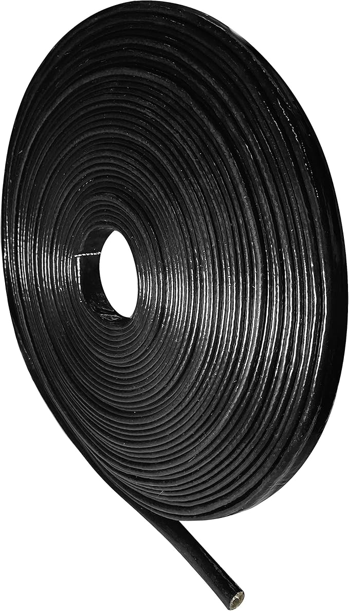 3/4 ID Heat Shielded Fire Thermo Armor Fire Sleeve Silicone Coated Fiberglass for Hose Lines & Electrical Wiring Black, 10 feet
