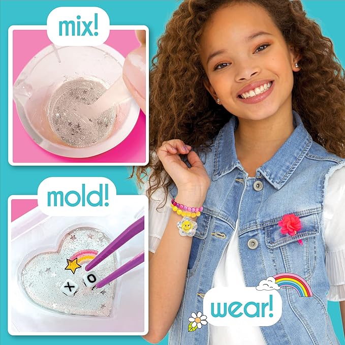 Just My Style Sparkling Jelly Jewelry, Make Your Own Squishy Jewelry, Create 25 Pieces of Jelly Jewelry, Fun Weekend or Sleepover Activity, Great Bead Kit for Kids Ages 6, 7, 8, 9
