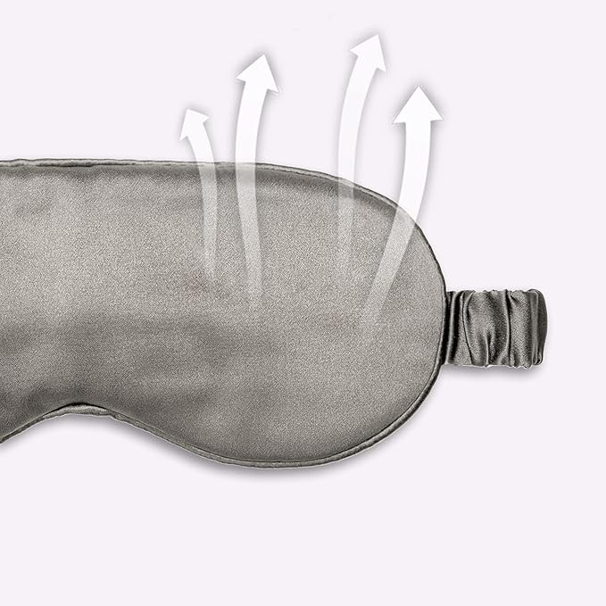 Silk Sleep Mask Light Blocking Luxury 100% Mulberry 19mm Silk Eye Mask Eye Cover Blindfold Ultra Soft Light & Comfy Anti Aging Skin Care with Travel Bag Gift Package