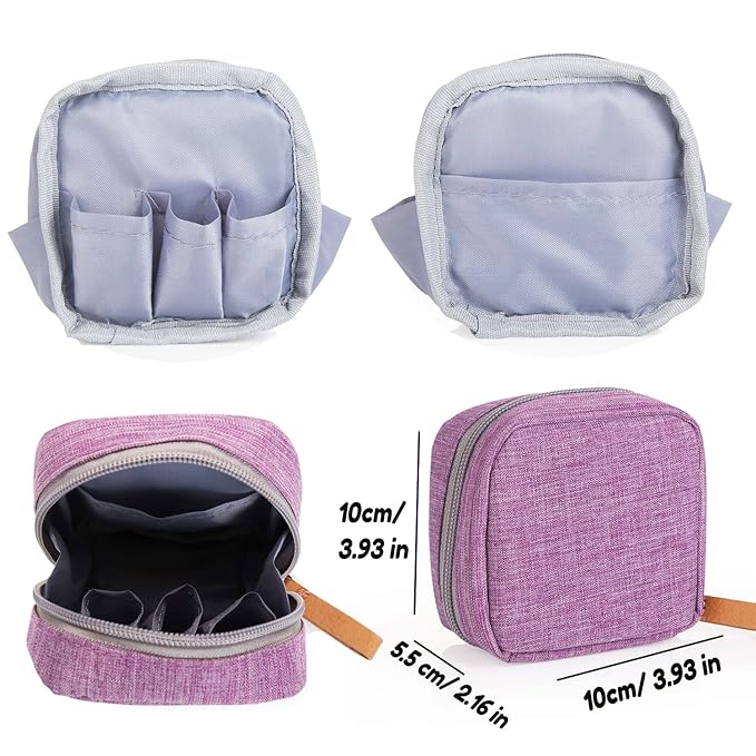 Hekyip Mini Cosmetic Bag, Travel Makeup Pouch, Portable Waterproof Cosmetic Pouch for Ladies Women, Mini (Mini Purple)