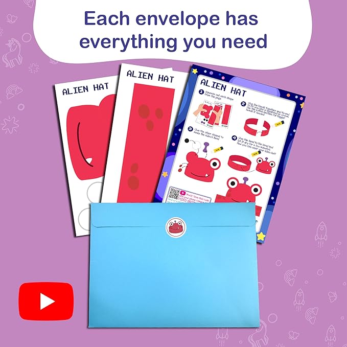 Craftikit® 20 Award-Winning Space Arts and Crafts for Kids - 20 Simple All-Inclusive Fun Toddler Craft Kit for Kids, Organized Crafts for Toddlers Ages 3-10, Galaxy-Themed Kids Craft Activities