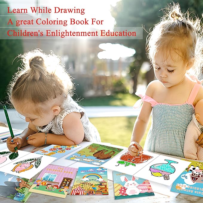 24Pack Bulk Coloring Books for Kids Ages 4-8, 3-4, 8-12, Small Coloring Books for Kids, Kids Birthday Party Favors Gifts Classroom Activity Supplies, Mini Coloring Books Includes Unicorn, Christmas