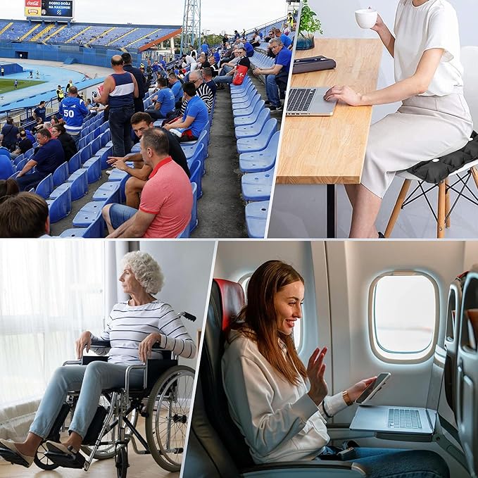 ONTYZZ Inflatable Seat Cushion Lightweight Stadium Seat Pad Travel Air Seat Cushion for Hiking Office Airplane Stadium Car