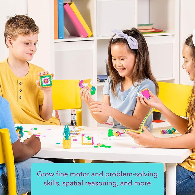 PLUS PLUS 3D Puzzle Building Block Set, 70 Mini Interlocking Pieces, Fun Holiday Activities for Kids - Easter Egg Mini Maker Tube