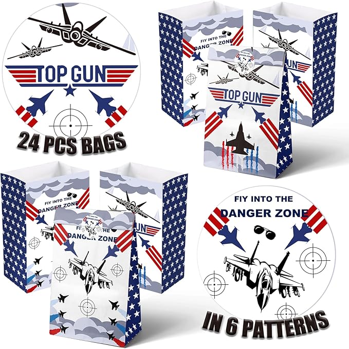 Fighter Jet Pilot Party Favor Bags Fighter Pilot Goodie Bags Fighter Jet Pilot Party Favors for Kids Fighter Jet Pilot Birthday Party Supplies