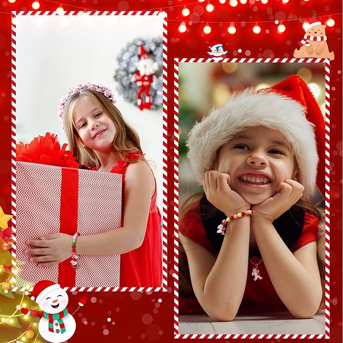 Bonuci 12 Pcs little Girls Jewelry Kids Necklaces and Bracelets Set Kids Jewelry for Girls Christmas Gift Cute Charm Toddler Bracelets for Pretend Play Dress Up Party Favors