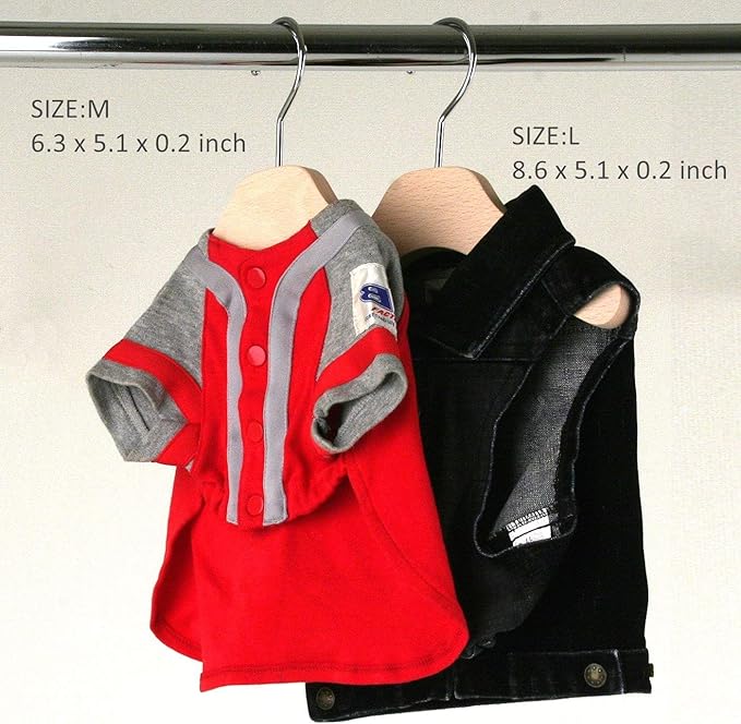 5 Pack Kids Hangers Baby Hanger Wooden ,8.6 INCH Pet Clothes Hangers for for Dog Cat Baby Toddler Kids Little Hangers for Doll Dress Clothes Gown Outfit Holders Accessories (L)