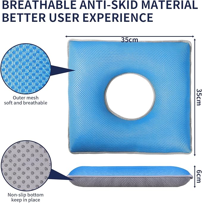 Tailbone Pain Relief Cushion, Donut Pillow Seat for Anti-Bedsore & Sitting Comfort. Wheelchair & Office Chair Cushion with Lift for Legs & Buttocks. for Car, Bed Use