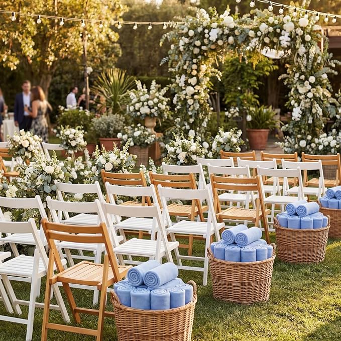 Buryeah 10 Pcs Fleece Blanket Bulk Soft Warm Blankets Cozy Fleece Lightweight Throw Blankets Plush Pet Throw Blanket for Home Bed Sofa Office Wedding Gifts Travel(50" X 60",Hyacinth Blue)