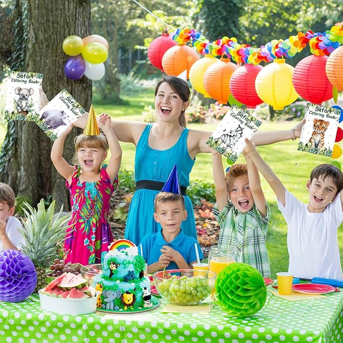 Honoson 24 Pcs Kids Coloring Books Animals Truck Coloring Books Bulk Jungle Animals Party Favors Mini DIY Art Drawing Pages for Birthday Gifts Classroom Jungle Party Supplies(Watercolor Style)