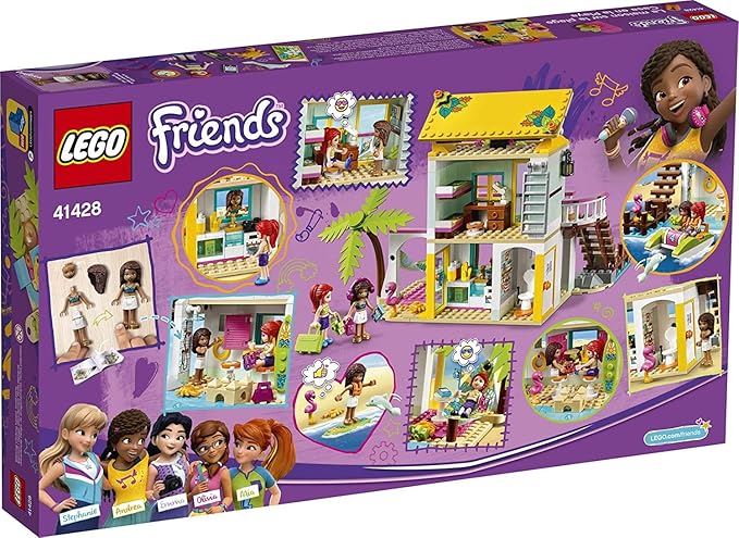 LEGO Friends Beach House 41428 Building Kit; Sparks Hours of Summer Adventure Play (444 Pieces)