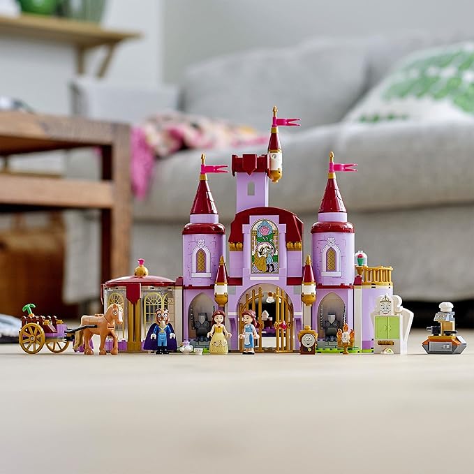 LEGO® Disney Belle and The Beast’s Castle 43196 Building Kit; an Iconic Castle Construction Toy for Creative Fun
