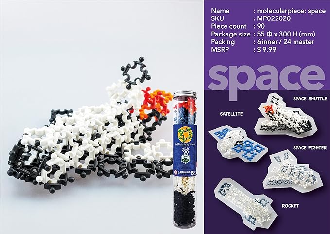 Space (90 pcs) Eco-Friendly 4D STEM Building Toy for Creative Kids | Space Shuttle Toy, Rocket, Satellite, Fighter Jet | Durable | Hours of Fun | Party Activity | Birthday Gift Idea