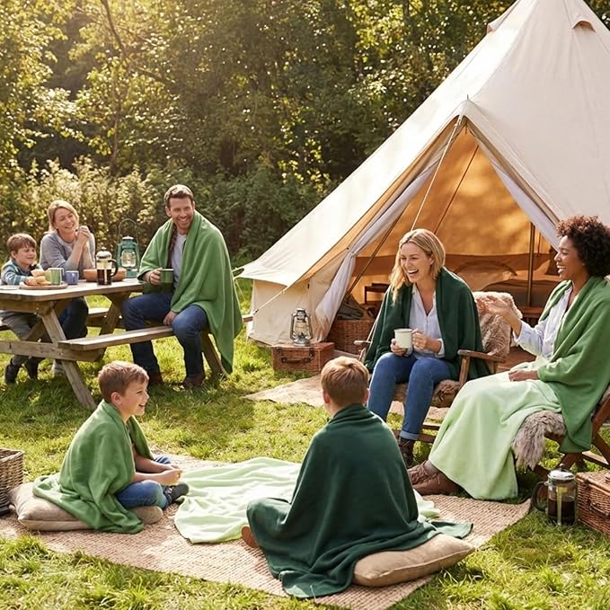 Kinlop Fleece Blanket Bulk 60 x 50 Inch Soft Lightweight Fleece Cozy Blanket Warm Throw Plush Pet Throw for Bed Couch Sofa Home Office Wedding Gifts Travel Camping (Green Tones,40 Packs)