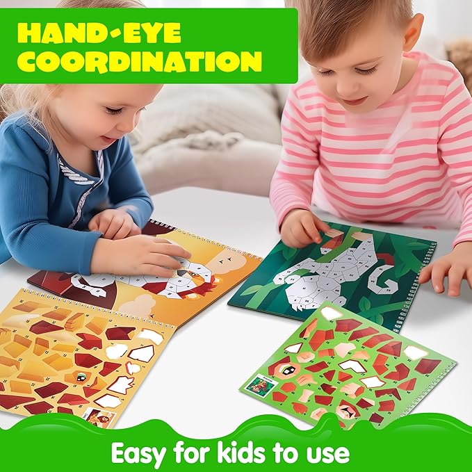 JOYIN 4-Pack Crafts for Kids Sticker Painting Book Gift Party Favor Creations 40 Pictures - Mess-Free Art Play for Kids' Creative Adventures at Home and While Traveling