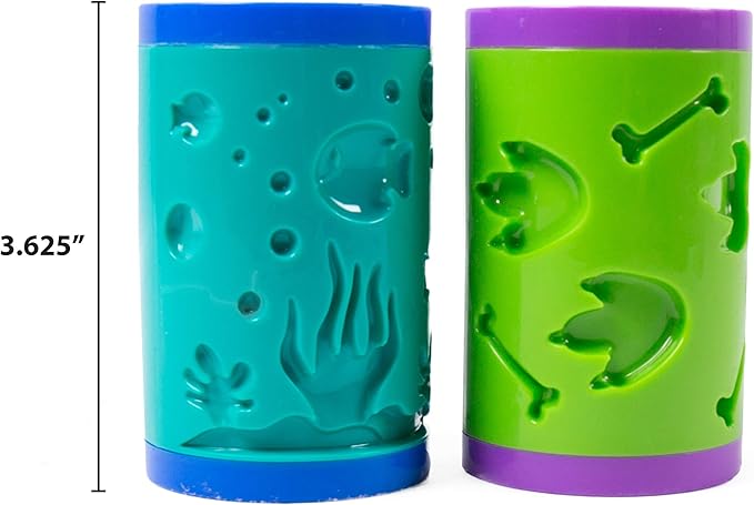 Galaxy/Ocean, 10 Ounces of SlimySand in 2 (Blue and Green), 2 Rollers & Stamps, Reusable Storage Container. Super Stretchy & Moldable!, 5oz