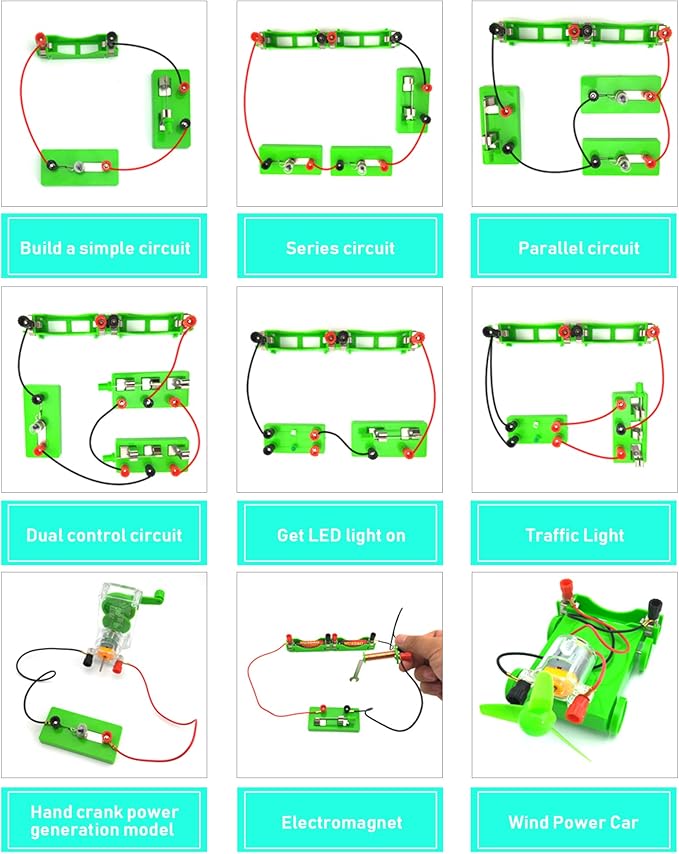 EUDAX Physics Science Lab Learning Circuit kit,Electricity Experiment Set,Building Circuits for Kids Junior Senior High School Students (Upgrade kit)