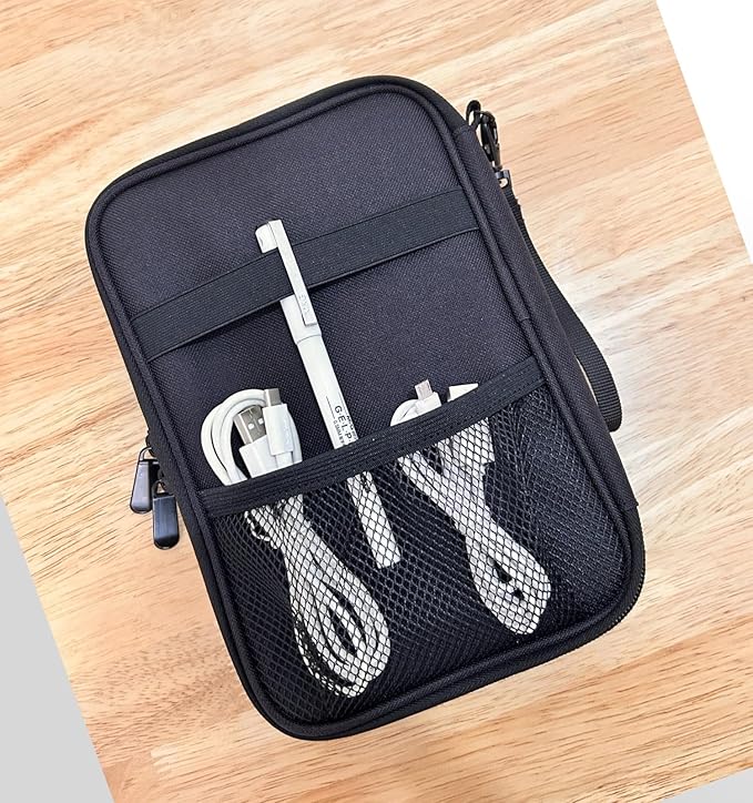 Zealearn Cord Organizer Travel, Cable Bag, Electronics Organizer Travel Case, Tech Carrying Pouch, Charger Carrying Case, Tech Gifts, Black 11B